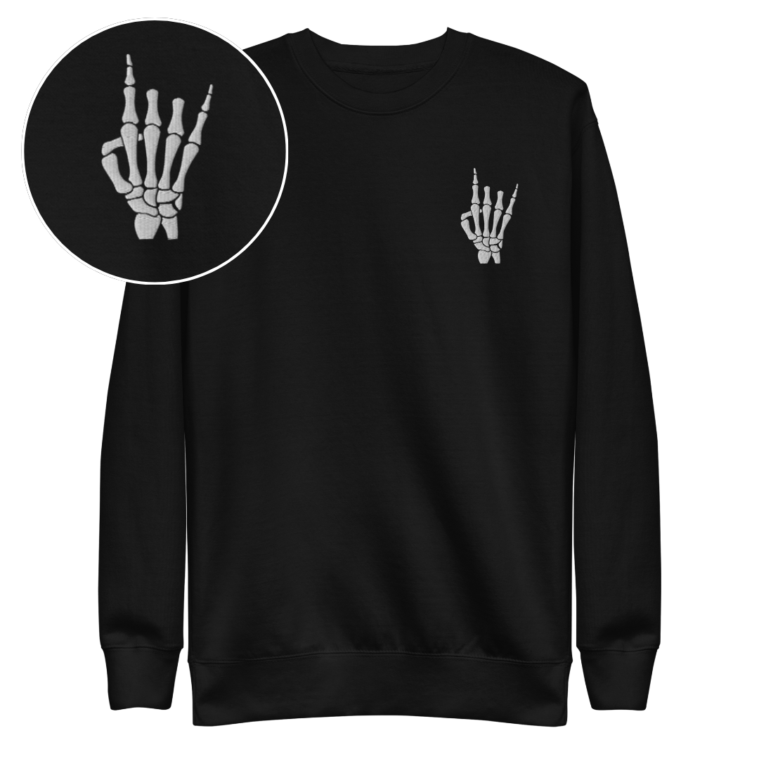 Rock On Skeleton Embroidered Sweatshirt - product image 1
