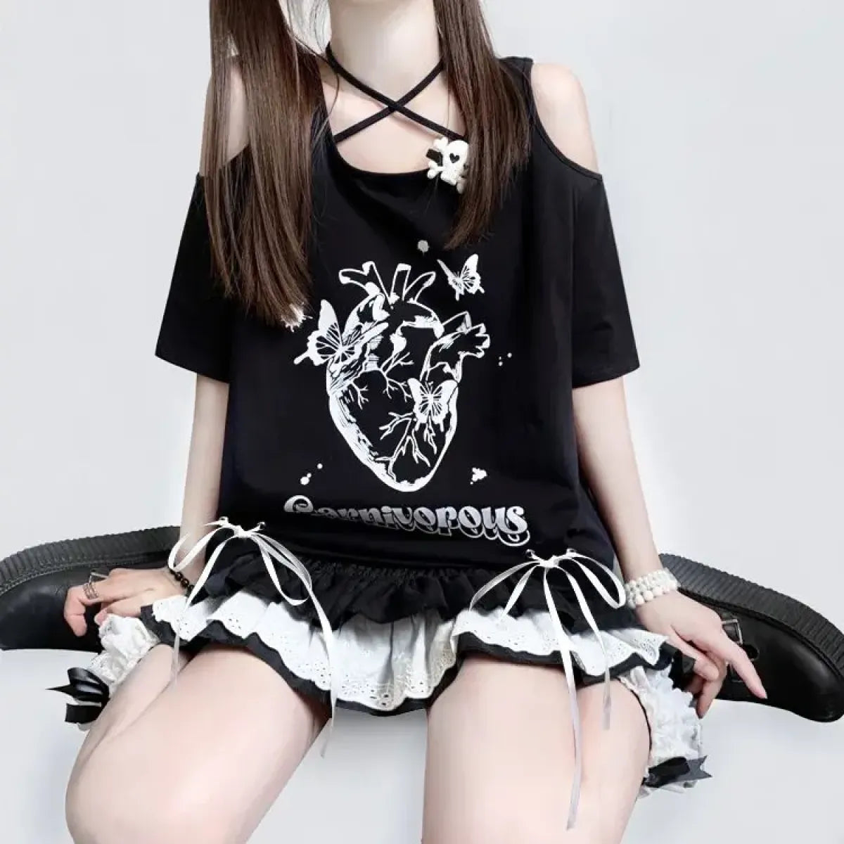 Off Shoulder Bow T-Shirt - product image 9