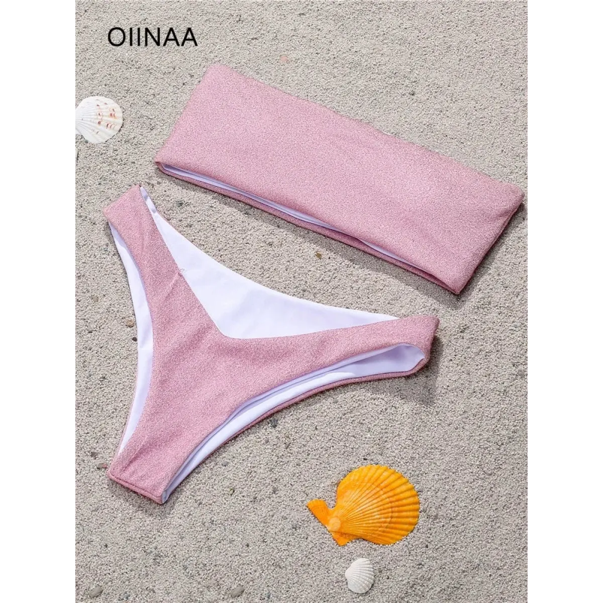 Glitter Strapless Bikini Set – Shiny Sparkle Beachwear 2025