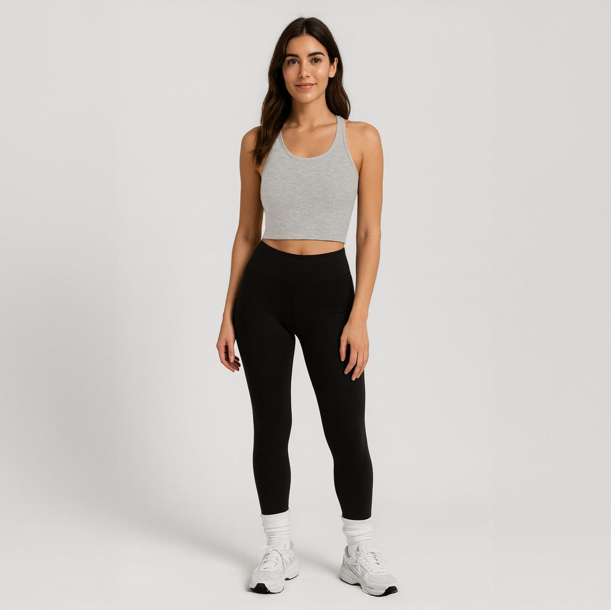 4010 - Women's Cropped 2x1 Ribbed Tank-5
