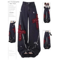 Gothic Patchwork Baggy Jeans – Y2K Harajuku Grunge – Westside Supply Co.