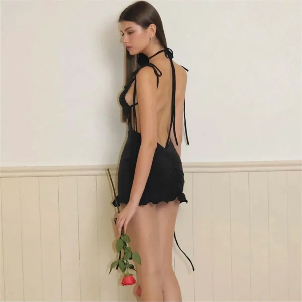 Women's Y2K Lace-Up Open-Back Mini Dress - product image 10